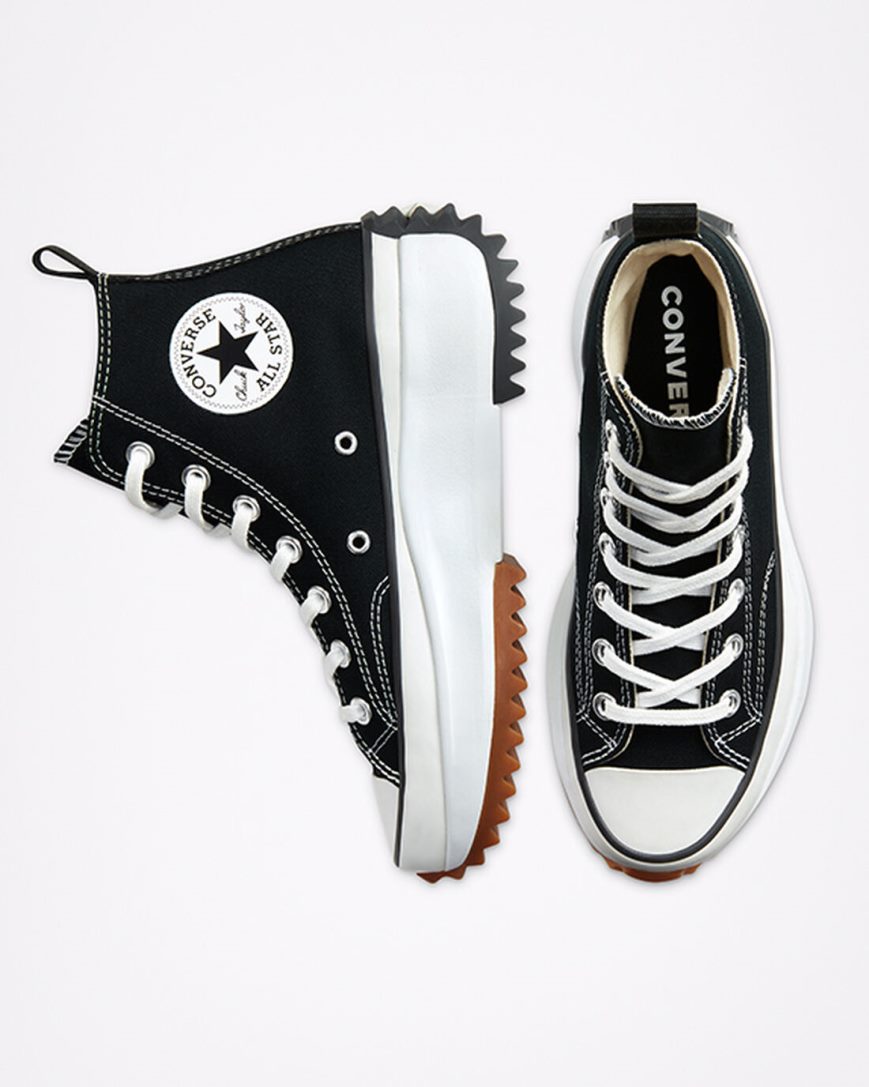 Men's Converse Run Star Hike High Top Platform Shoes Black / White | AU 95C61W
